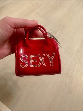 Red Rhinestone 'SEXY' Mini Handbag Charm